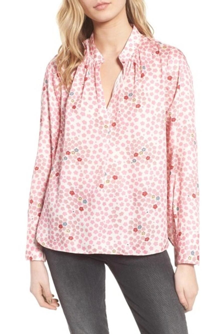 Zadig & Voltaire Tink Kawai Tunic Blouse Pink Floral Size Small
